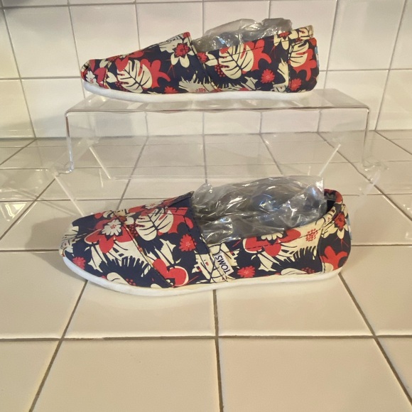 TOMS Alpargagat Floral Tropical Print Slip On Canvas Womans Size W7 - Picture 4 of 11